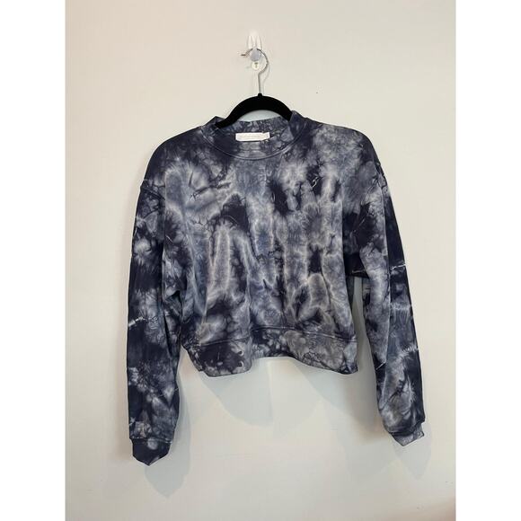 Jonathan Simkhai Standard Sweatshirt Women S Blue Tie Dye Cropped Pullover - Picture 1 of 7